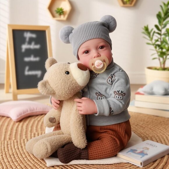 🆕Kids Realistic Reborn Baby Boy 20 Inch Newborn with Soft Cloth Body Baby Doll - Picture 8 of 9